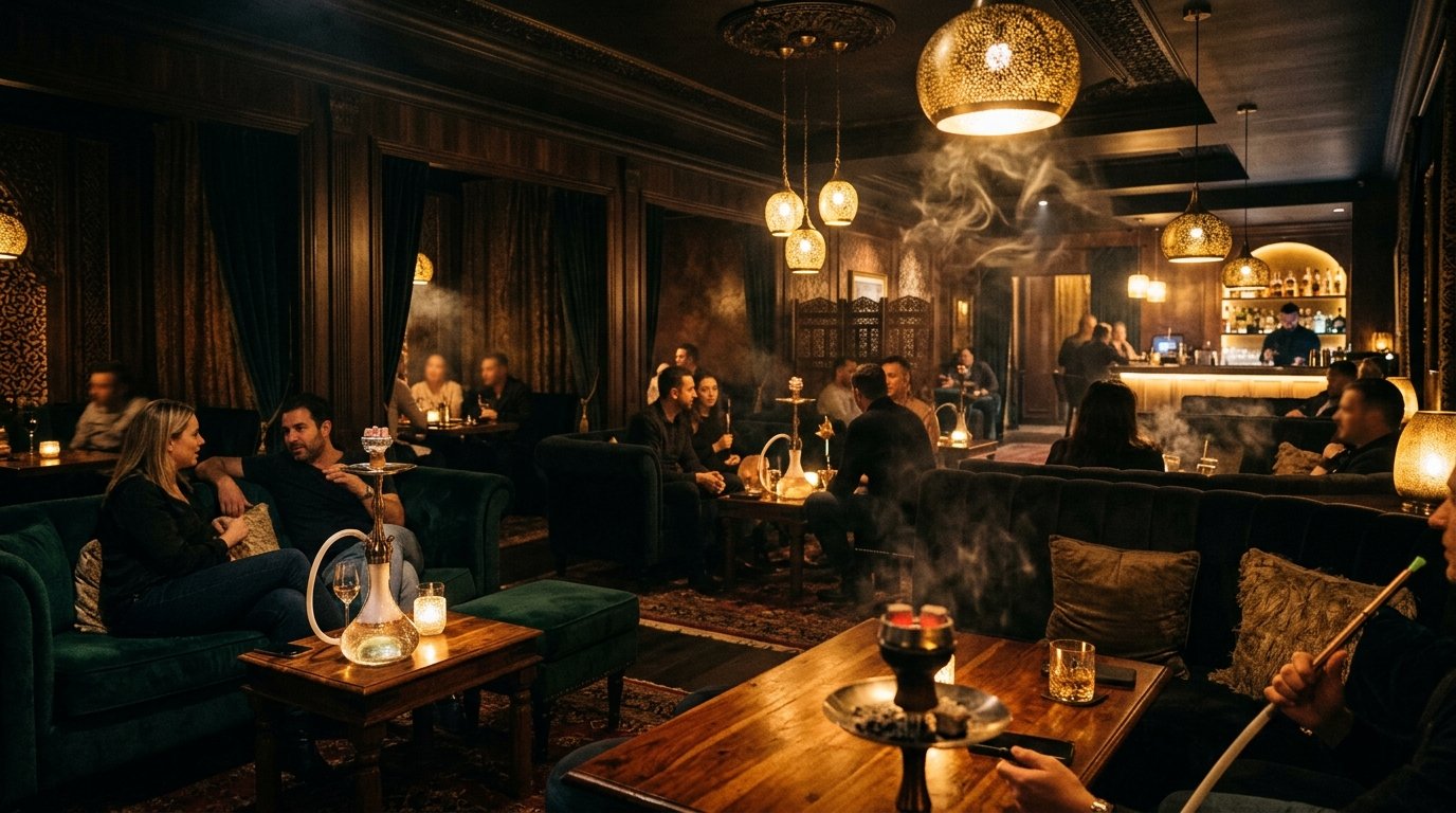 Atmosphärisches Lichtspiel im OU D'BAR
